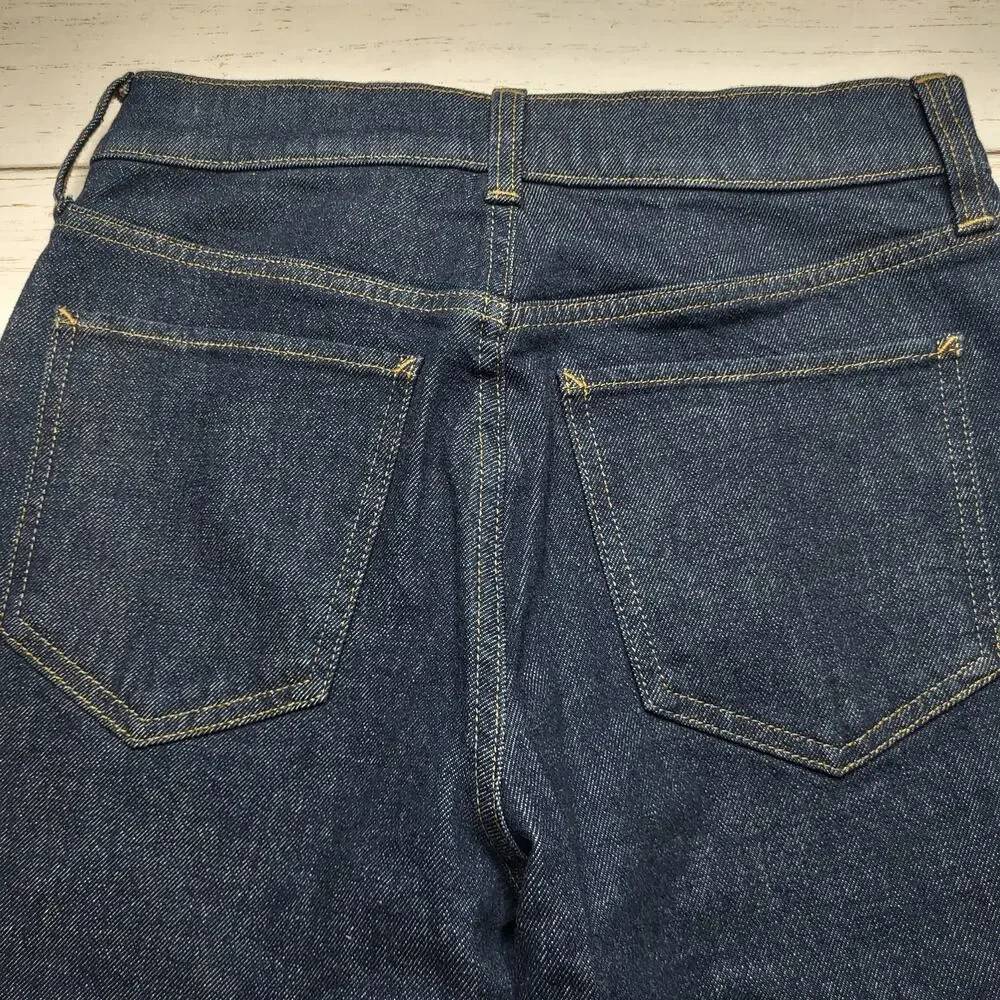 J. Crew Full Length Slim Wide Leg Trouser Jeans Patch Pocket Dark Rinse Wash 26 - Picture 6 of 11